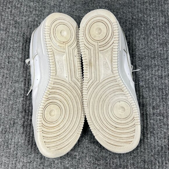 Nike Air Force 1 Kids 6Y White on White Leather Sneakers Low-Top Lace-Up Shoes - Picture 10 of 16